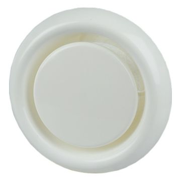 Vooraanzicht van de Itho Daalderop kunststof afzuigventiel 80mm - wit