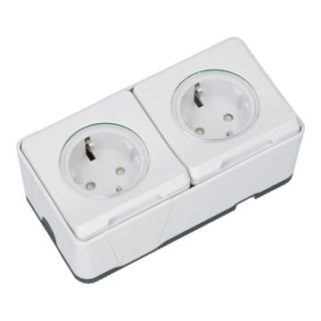 Schneider Electric Mureva IP55 2 voudig wandcontactdoos polarwit