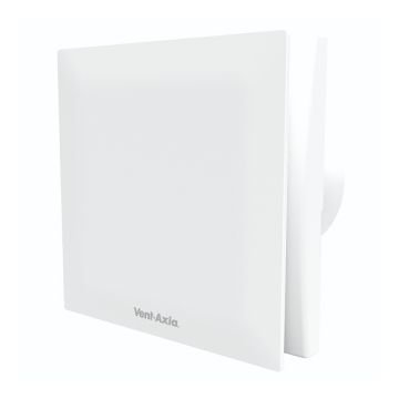 Vooraanzicht van de Vent-Axia Mute badkamerventilator 100TN met timer