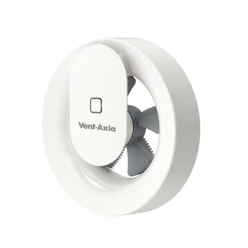 Vooraanzicht van de Vent-Axia Svara slimme badkamerventilator