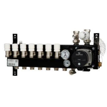 VTE SLIM verdeler vloerverwarming 7-groeps Grundfos pomp