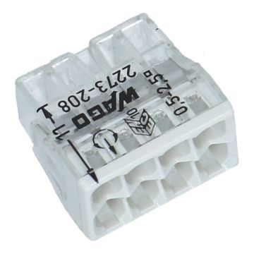 Wago lasklem 8 voudig 0.5-2.5mm² massief lichtgrijs