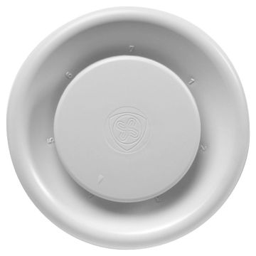 Vooraanzicht van de Zehnder ComfoValve STK 1-100/125 afvoerventiel