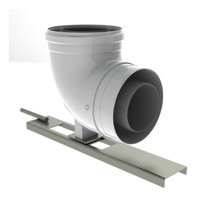 Burgerhout Twinflex 90° Bocht 80/125 Met Ondersteun