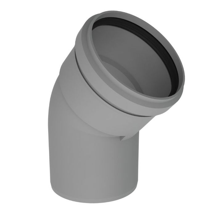 Burgerhout PP rookgasafvoer bocht - 43-45° 80 mm