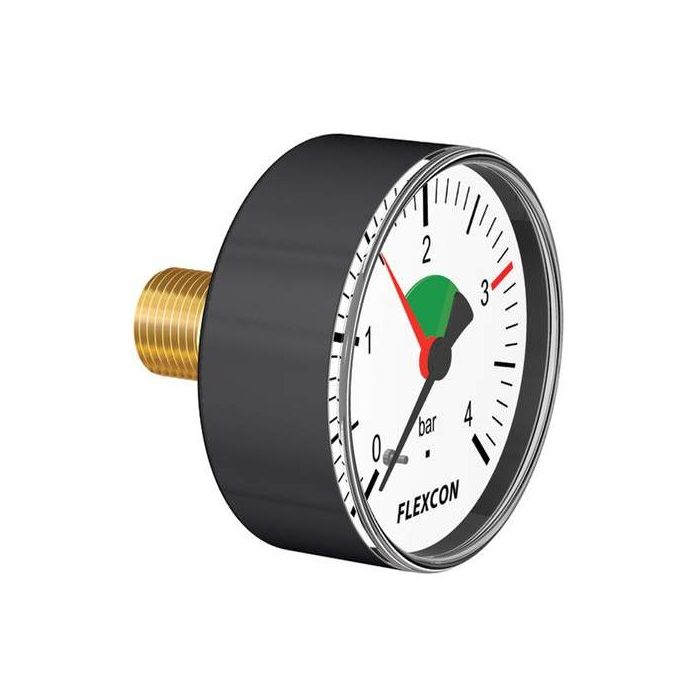 Flamco manometer drukmeter 1/2 axiaal 0-4 bar