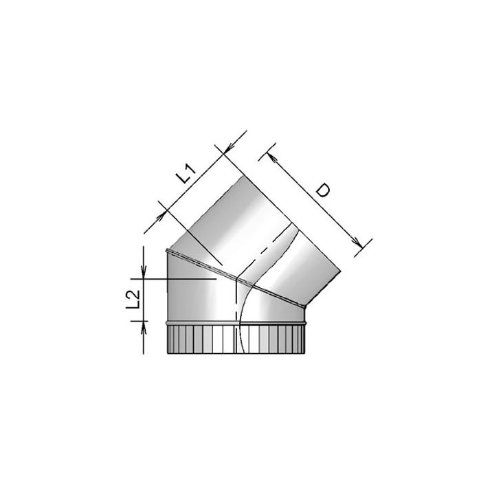 Burgerhout Bocht Dunw Alu 250 45° Met Felsnaad