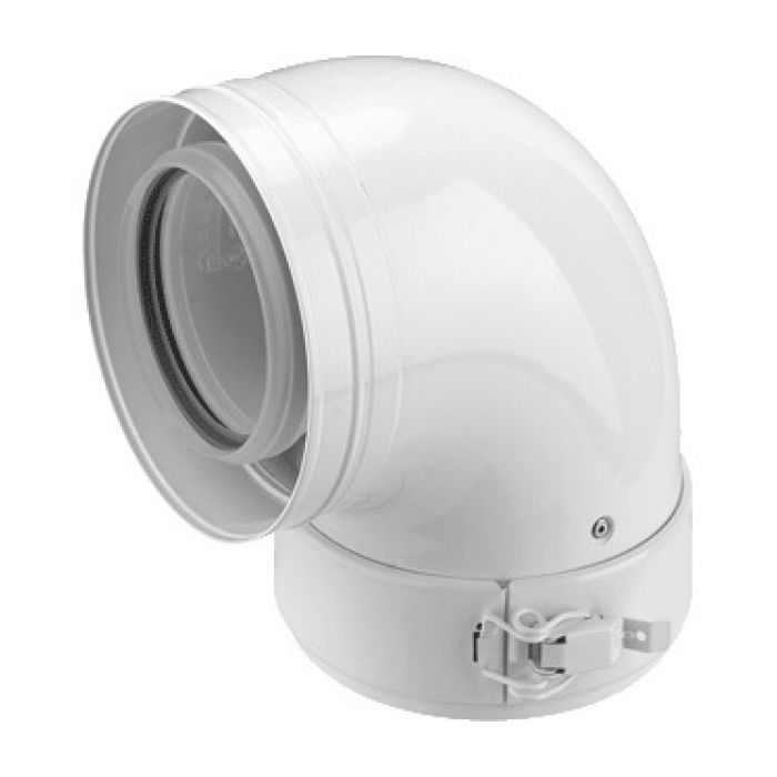 Burgerhout Conc.alu Bocht 90° 80/125 Wit