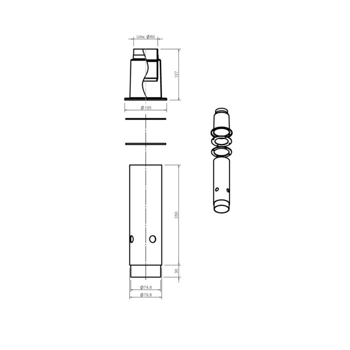 Burgerhout Miniflex Uitm.set Prefab Met Steun 60 Mm