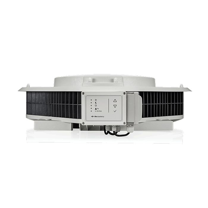 Vooraanzicht van de Itho Daalderop CAS 3.2 TO dakventilator 400V