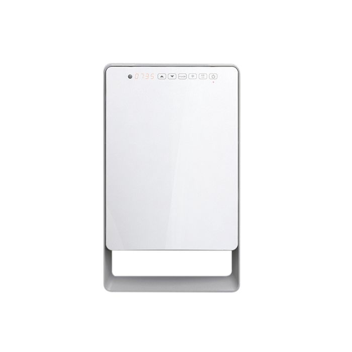 Vooraanzicht van de DRL E-Comfort Aurora Touch badkamerradiator - 1800W - Wit