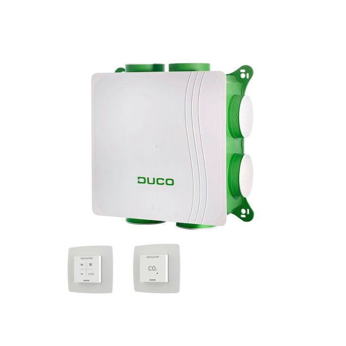 Duco DucoBox Silent All-in-one ventilatiebox - 2x CO₂-ruimtesensor - Eurostekker