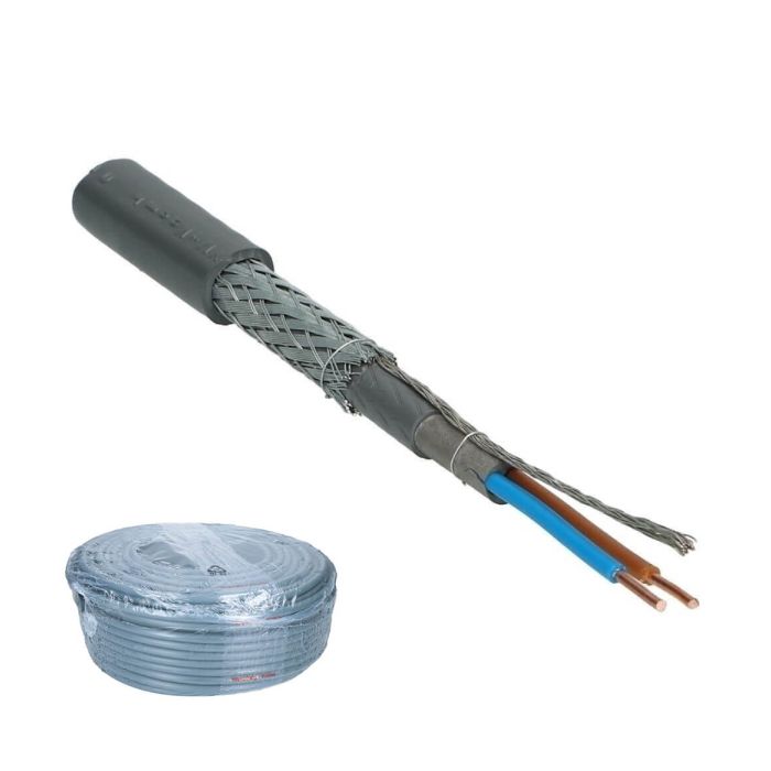 Waskonig + Walter grondkabel VO-YMvKas 2x2.5mm² Dca-s2,d2,a3 - 100 meter