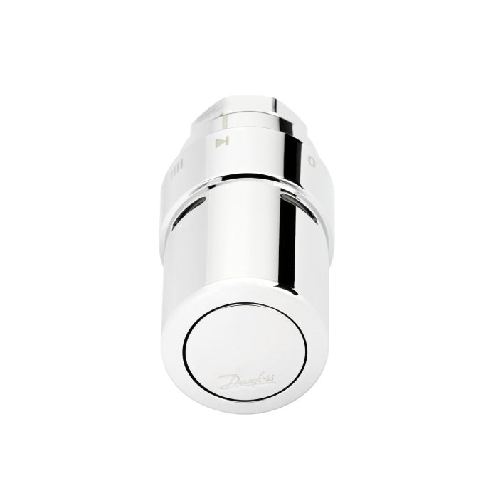 Danfoss thermostaatknop in de kleur chroom, perfect voor designradiatoren