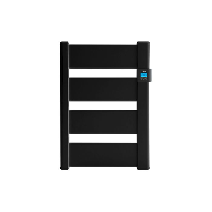 Vooraanzicht van de Masterwatt Vera Black badkamerradiator - 500W - H728 L531