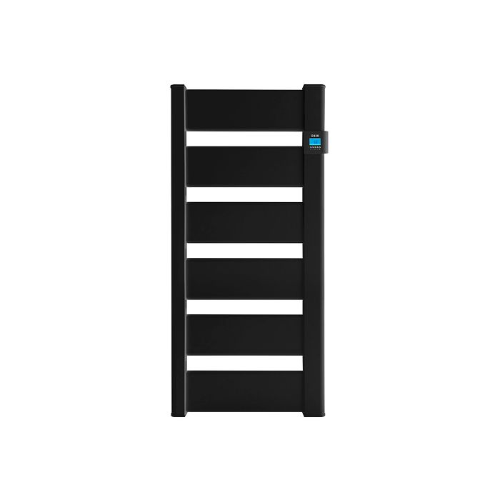 Vooraanzicht van de Masterwatt Vera Black badkamerradiator - 750W - H1085 L531 