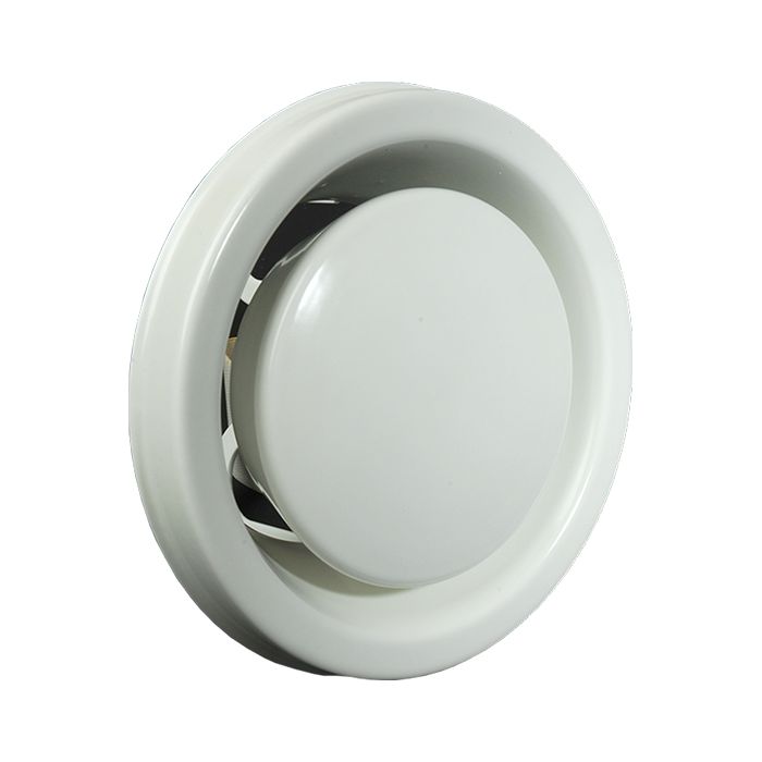 Vooraanzicht van de Itho Daalderop MLV 100mm afzuigventiel wit