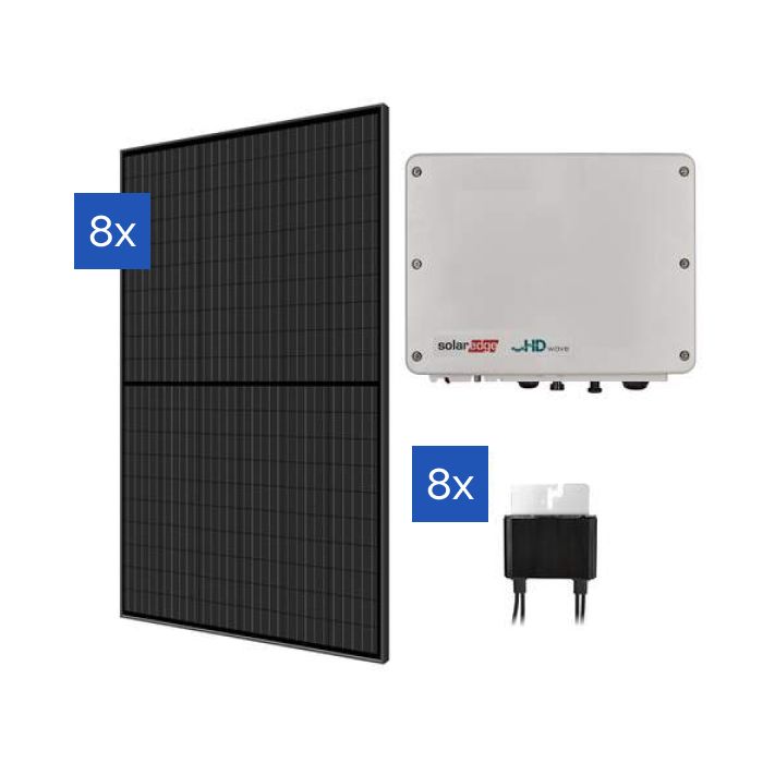 PV-pakket 3520 Wp - 8 panelen  - 8 optimizers - 1-fase omvormer