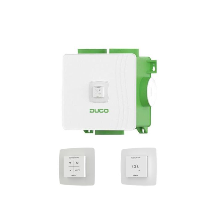 Duco DucoBox Reno All-in-one ventilatiebox - 2x CO₂-ruimtesensor - Eurostekker