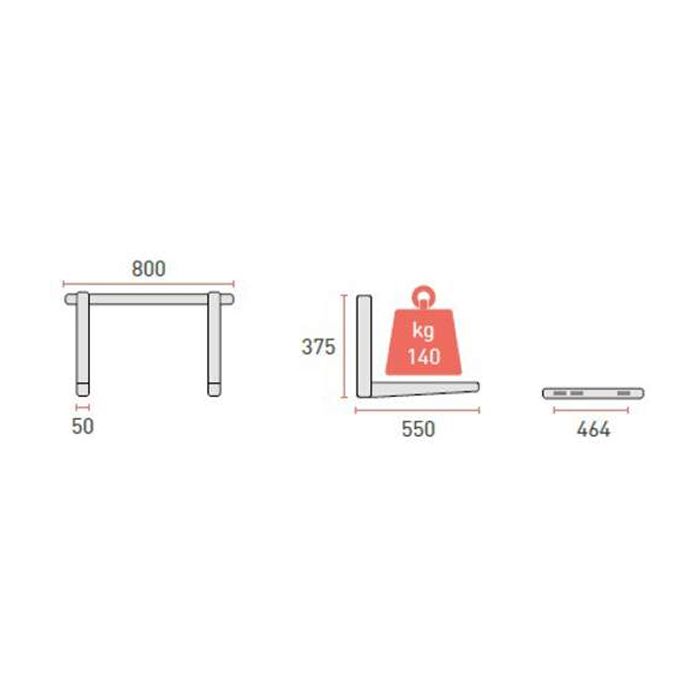 Rodigas wandbeugel MS257 met inschuifrail - voor airco's tot 140kg - wit