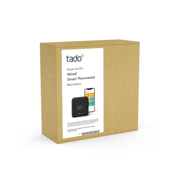 Tado Starterskit - Slimme Thermostaat bedraad V3+ zwart - 104530