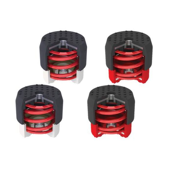 Soleco trillingsdemperset Bruin 70-120kg M8  (2x Wit + 2x Rood)