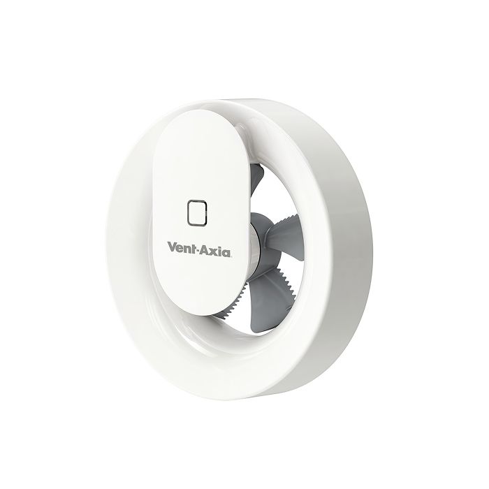 Vooraanzicht van de Vent-Axia Svara slimme badkamerventilator