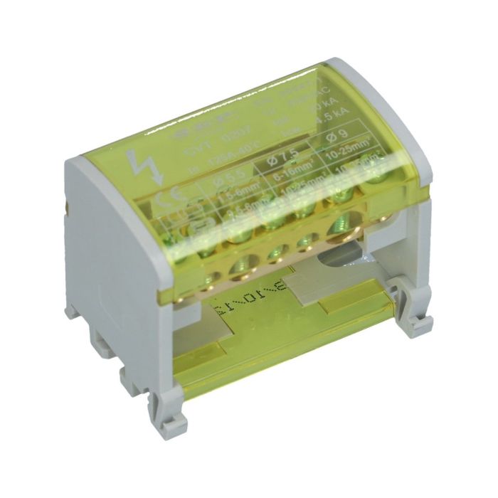 SEP verdeelblok CVT 125A 2 rijen 7 aansluitingen 500VAC