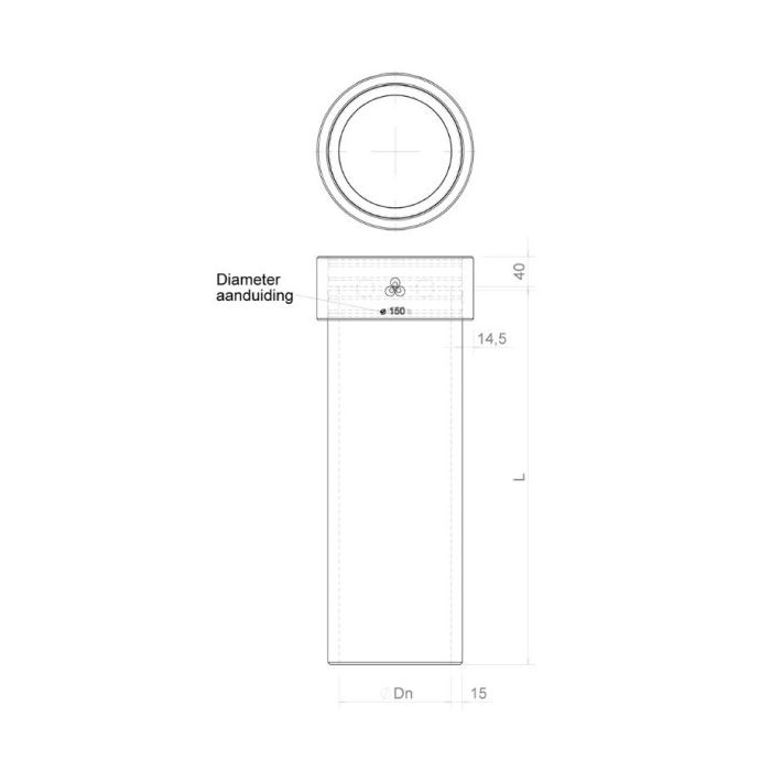 Burgerhout WTW geïsoleerde ventilatiepijp EPP - 150mm - 1000mm