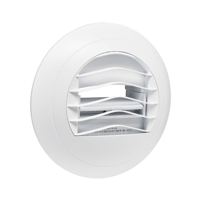 Vooraanzicht van de Zehnder STR 30 afzuigventiel - 125mm