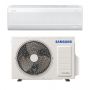 Vooraanzicht van de binnen- en buitenunit van de Samsung WIndFree Elite-12 3,5kW