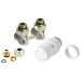 Haakse design aansluitset met thermostaatknop - 16mm Haakse design aansluitset met thermostaatknop - 16mm