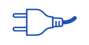 Een eurostekker (stekker met twee pinnen)