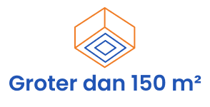 150 m² of groter