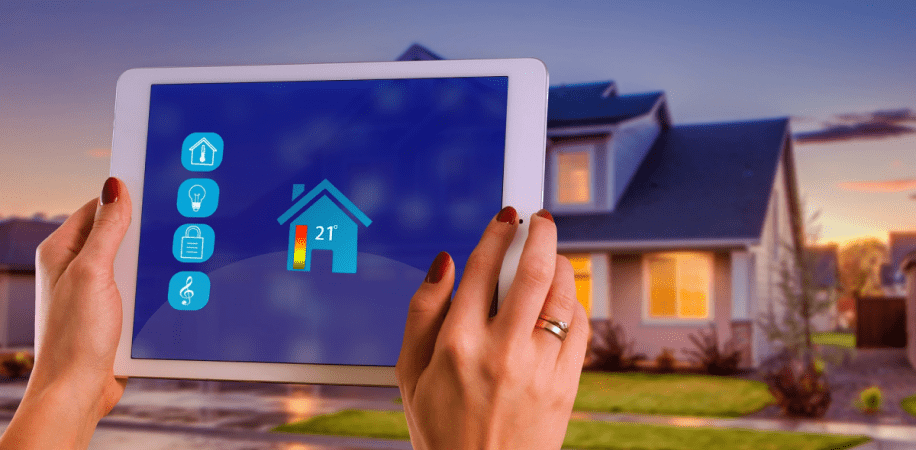 huis temperatuur te zien in tablet